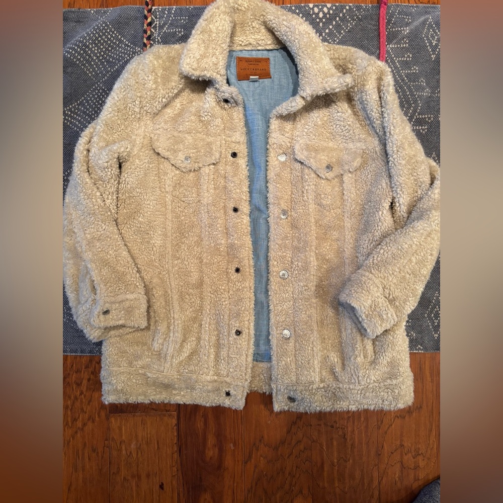 Lucky Brand Cream Sherpa Jacket